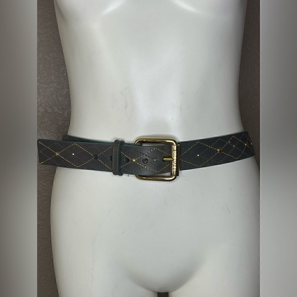 MICHAEL KORS leather with gold accents brown and green belt